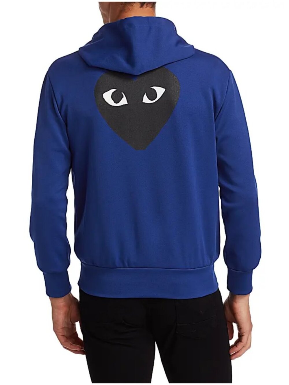 Comme des Garcons PLAY Heart Hoodie navy blue size S small full zip sweatshirt